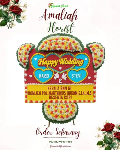 Karangan Papan Bunga Pernikahan di Soa Sio